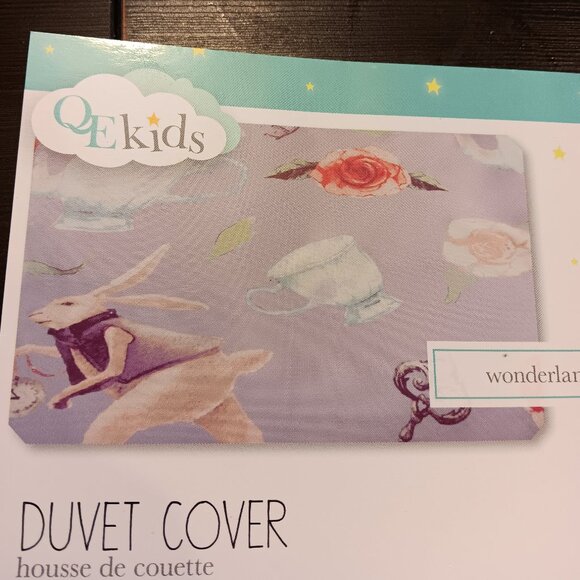 Alice in Wonderland Queen Duvet Cover & shams - QE Home - 100% cotton - NWT - Picture 2 of 8